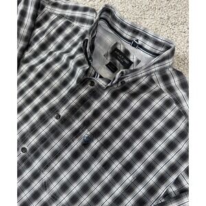 Ariat Pro Series Mens Long Sleeve Button Down Shirt Black Plaid Casual Large